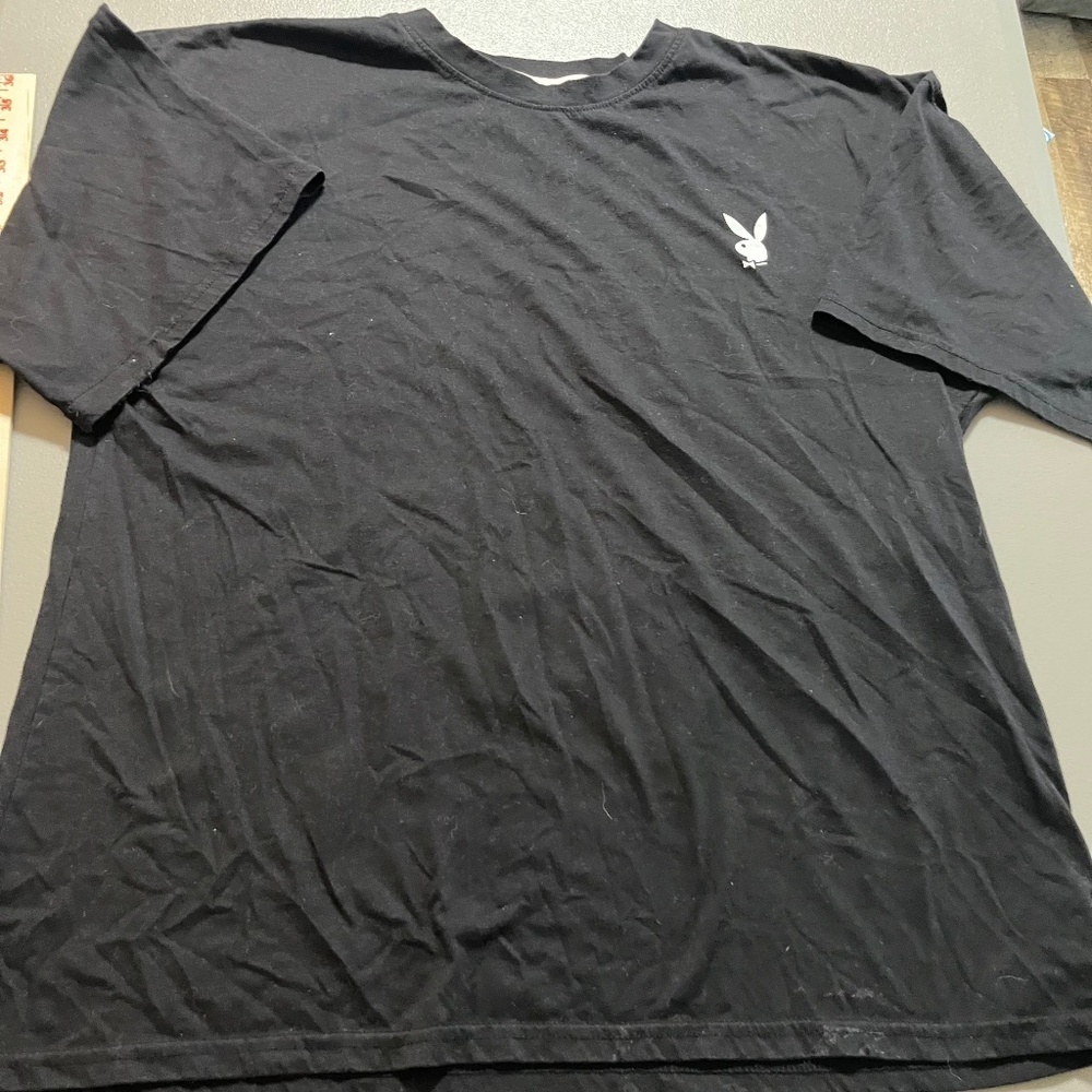 Playboy X Missguided Womens T Shirt Black Oversized Bunny Pursuit of Pleasure